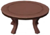 Runder Tisch aus rot lackiertem Zedernholz Icon