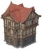 Maison mondstadtoise avec comble surplombant Icon