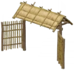 Porte de cour « Kintake » en bois de dulcinier