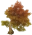 Árbol nudoso de hojas doradas
