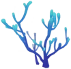 Ramas de coral azules celeste