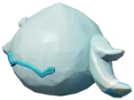 Aquamarinblauer Holzfigurenkopf – „Hmm Hmm“