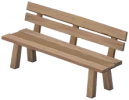 平らな木製ベンチ