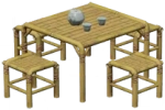 Mesa de té de bambú exterior