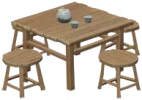 Mesa de té de madera exterior