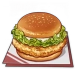 Hamburger di pollo dorato delizioso Icon
